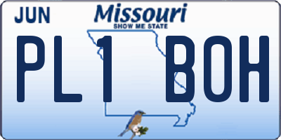 MO license plate PL1B0H