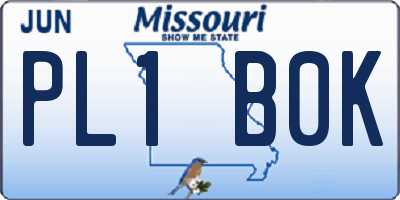 MO license plate PL1B0K