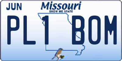 MO license plate PL1B0M