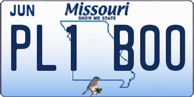 MO license plate PL1B0O