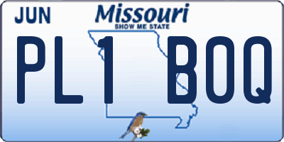 MO license plate PL1B0Q