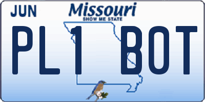 MO license plate PL1B0T