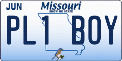 MO license plate PL1B0Y