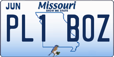 MO license plate PL1B0Z