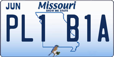 MO license plate PL1B1A
