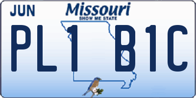 MO license plate PL1B1C