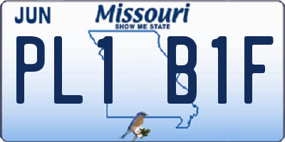 MO license plate PL1B1F
