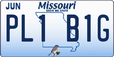 MO license plate PL1B1G