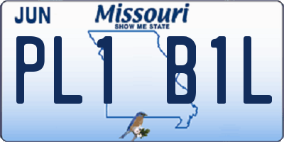 MO license plate PL1B1L