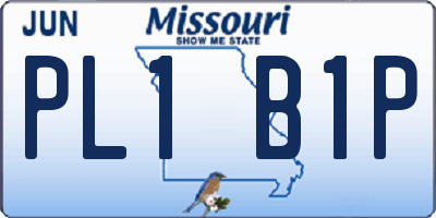 MO license plate PL1B1P