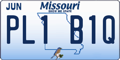 MO license plate PL1B1Q