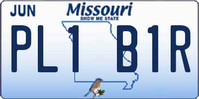 MO license plate PL1B1R
