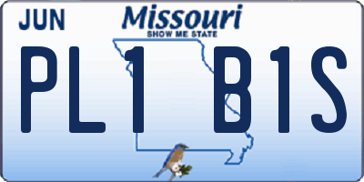 MO license plate PL1B1S