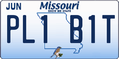 MO license plate PL1B1T