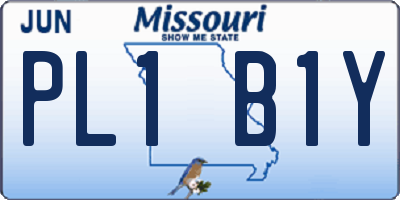 MO license plate PL1B1Y