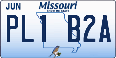MO license plate PL1B2A
