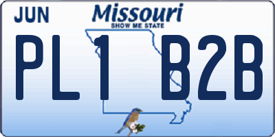 MO license plate PL1B2B