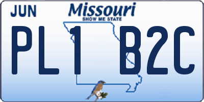 MO license plate PL1B2C