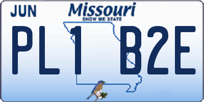 MO license plate PL1B2E