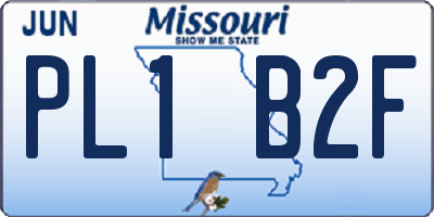 MO license plate PL1B2F