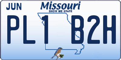 MO license plate PL1B2H