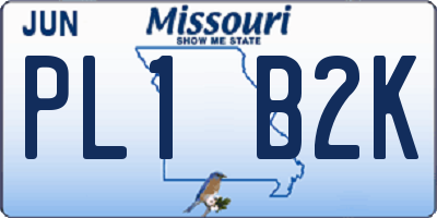 MO license plate PL1B2K
