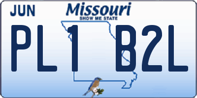 MO license plate PL1B2L