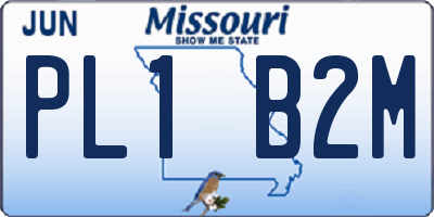 MO license plate PL1B2M