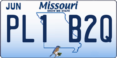 MO license plate PL1B2Q