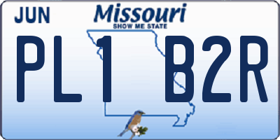 MO license plate PL1B2R