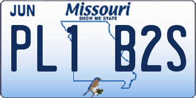 MO license plate PL1B2S