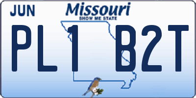 MO license plate PL1B2T