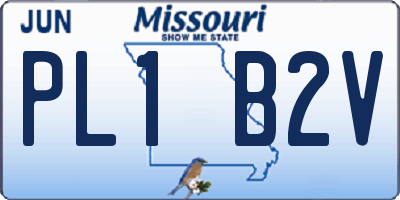 MO license plate PL1B2V