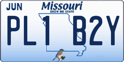 MO license plate PL1B2Y