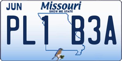 MO license plate PL1B3A