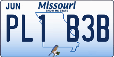 MO license plate PL1B3B