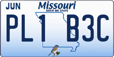 MO license plate PL1B3C