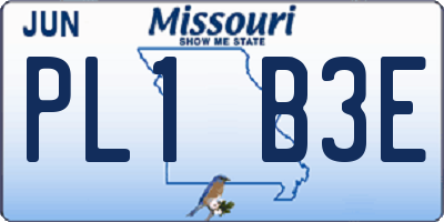 MO license plate PL1B3E