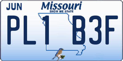MO license plate PL1B3F