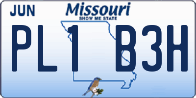 MO license plate PL1B3H