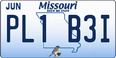 MO license plate PL1B3I