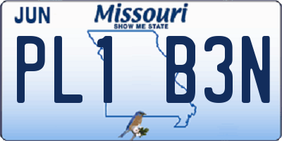 MO license plate PL1B3N