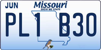 MO license plate PL1B3O