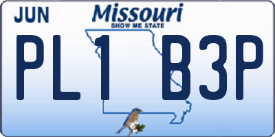 MO license plate PL1B3P