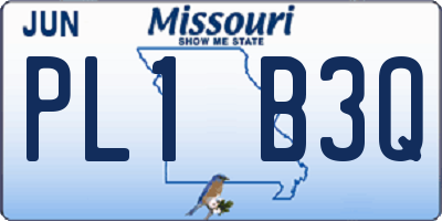 MO license plate PL1B3Q