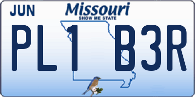 MO license plate PL1B3R