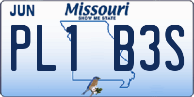 MO license plate PL1B3S