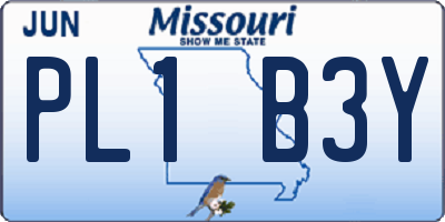 MO license plate PL1B3Y