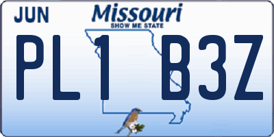 MO license plate PL1B3Z