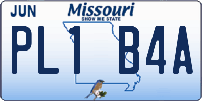 MO license plate PL1B4A